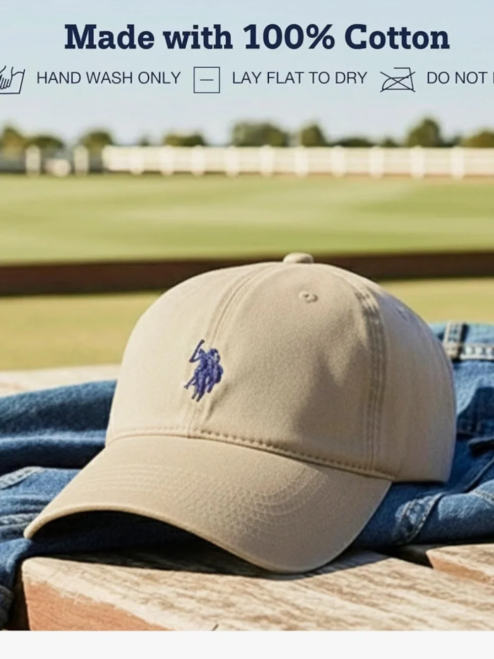 U.S. Polo Assn. Baseball Cap, 100% Cotton Adjustable Dad Hat